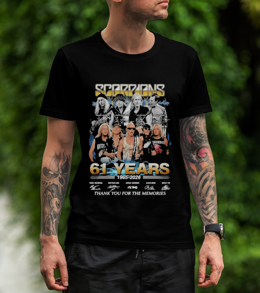 Scorpions Band 61 Years 1965 2026 Thank You For The Memories T-Shirt