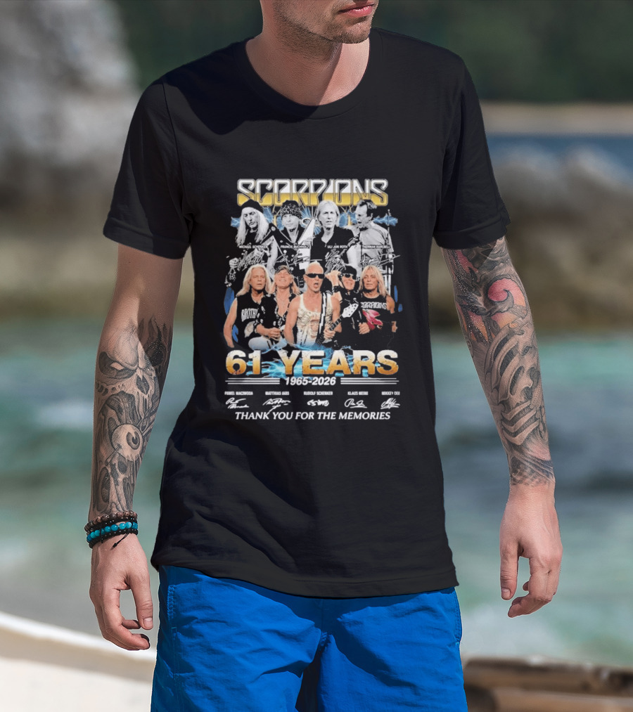 Scorpions Band 61 Years 1965 2026 Thank You For The Memories T-Shirt