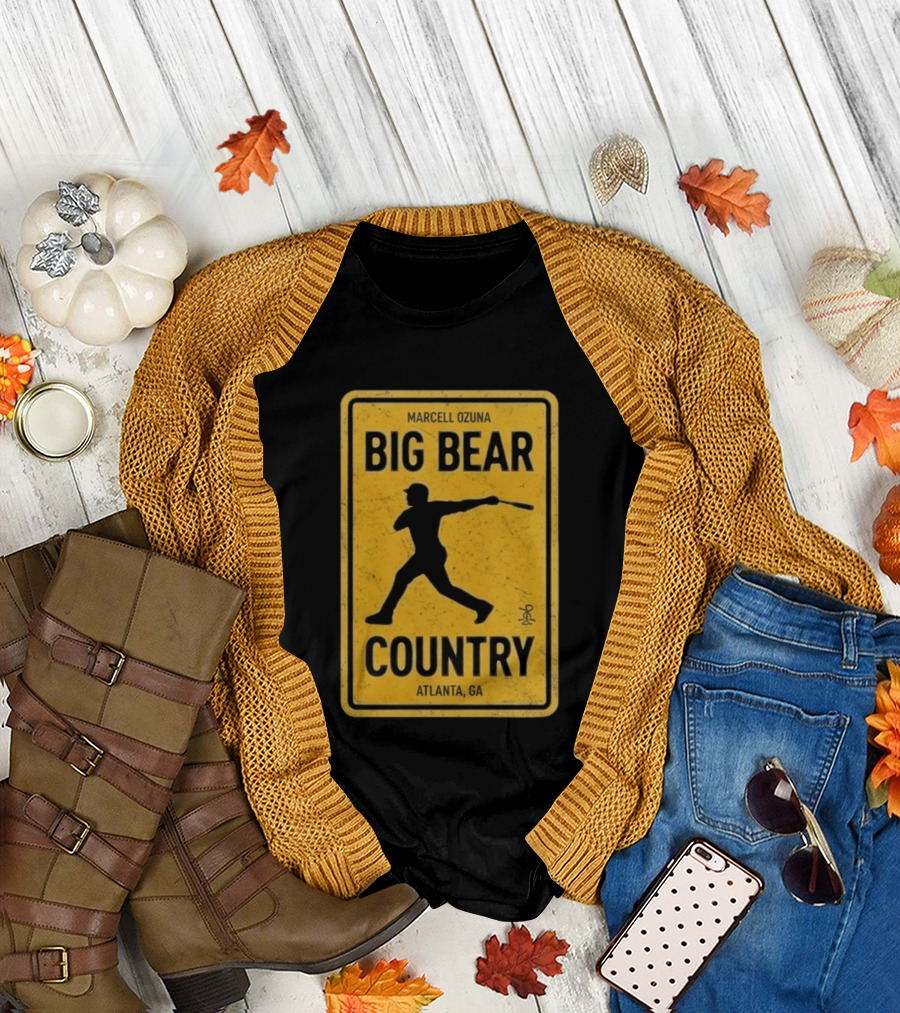 Marcell Ozuna Big Bear Country Atlanta GA Retro Baseball T-Shirt