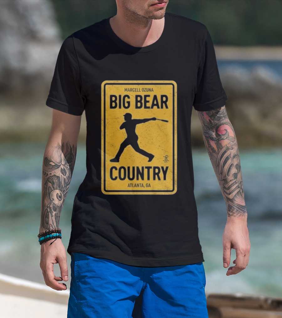 Marcell Ozuna Big Bear Country Atlanta GA Retro Baseball T-Shirt