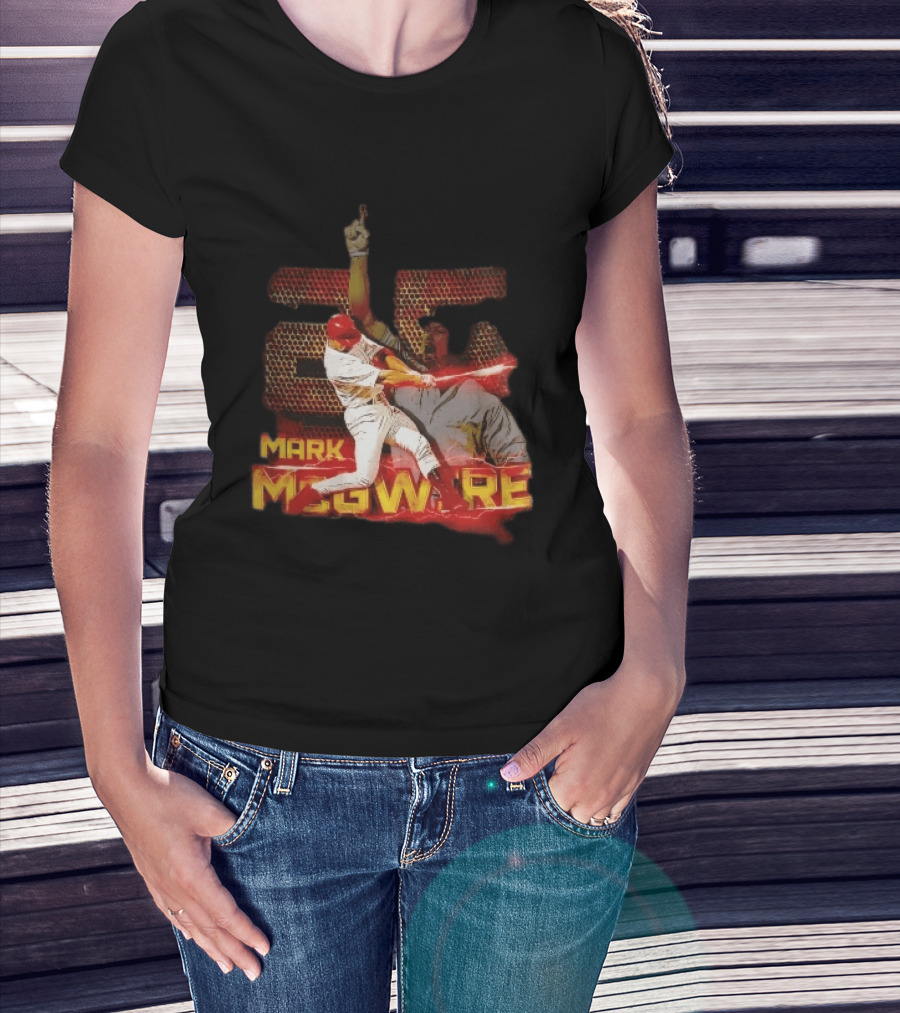 Mark McGwire Baseball Dynamic Red Lightning Swing T-Shirt