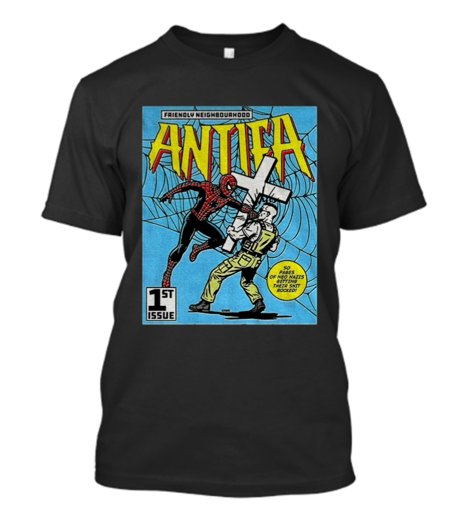 Friendly Neighbourhood Antifa Spider Man Punch 1st Issue T-Shirt