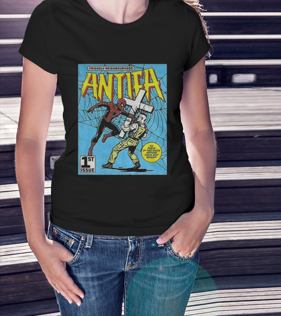 Friendly Neighbourhood Antifa Spider Man Punch 1st Issue T-Shirt
