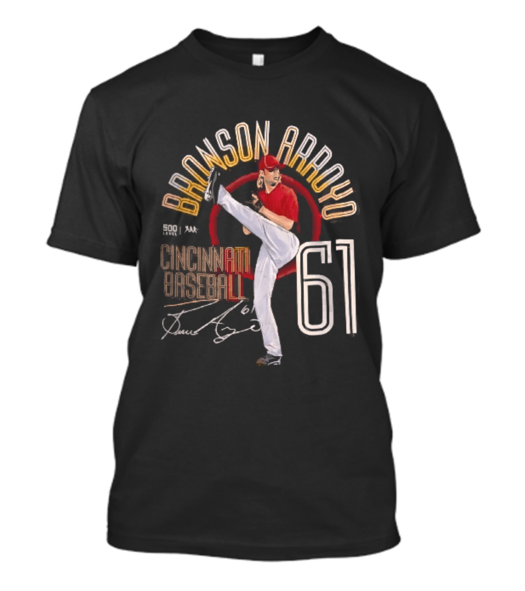 Cincinnati Baseball Bronson Arroyo 61 High Leg Kick T-Shirt