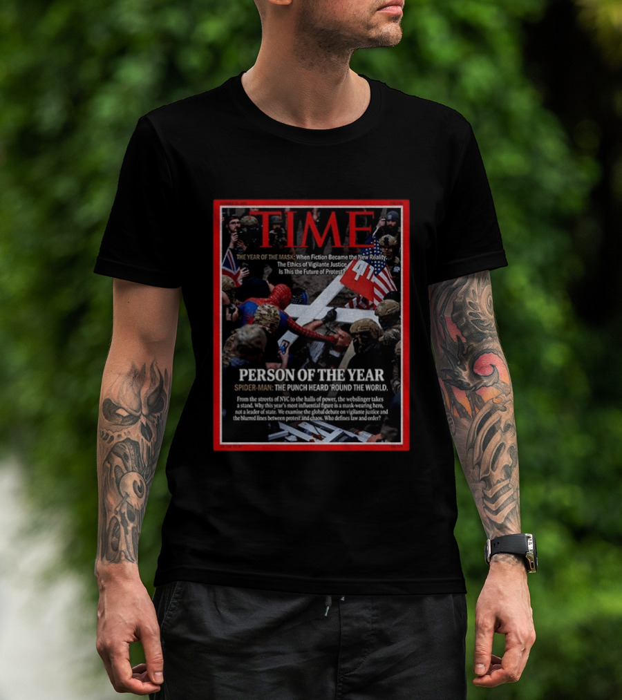 TIME Spider Man Person Of The Year Punch Heard Round The World Cover T-Shirt