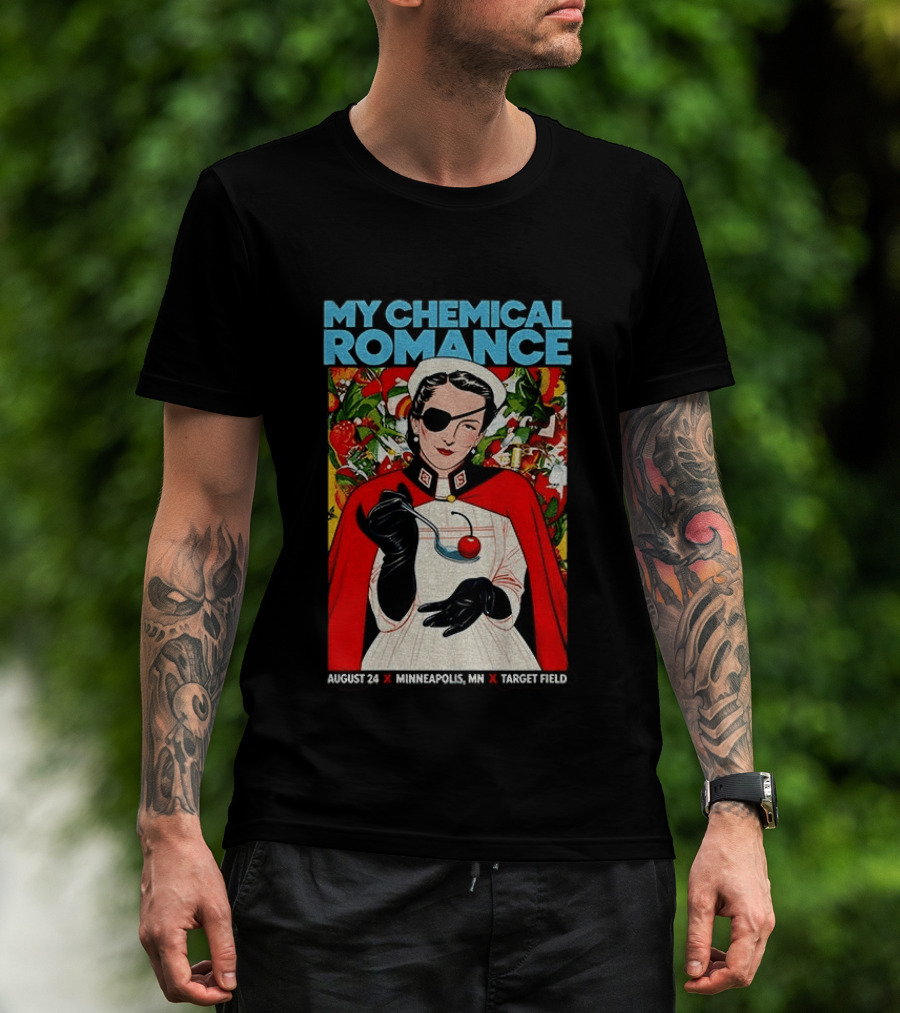 My Chemical Romance Nurse Eye Patch Cherry August 24 Minneapolis Target Field T-Shirt