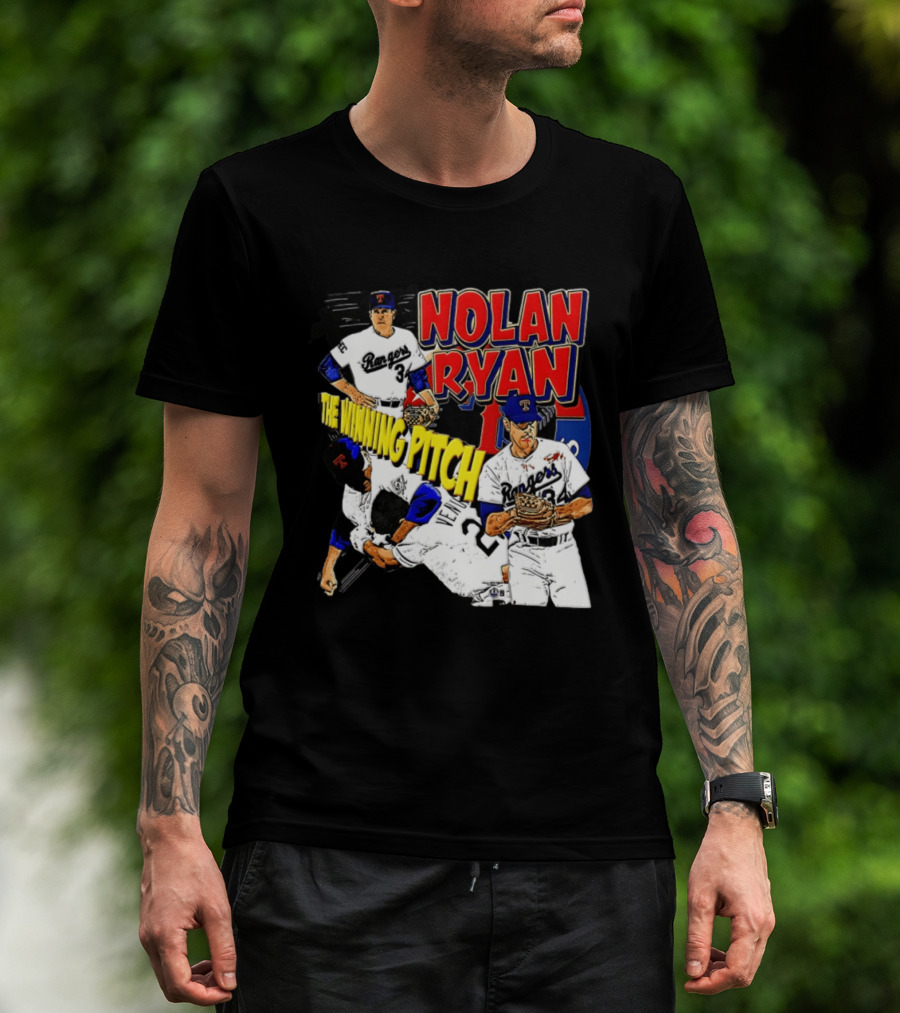 Nolan Ryan Texas Rangers The Winning Pitch Classic Baseball 34 T-Shirt
