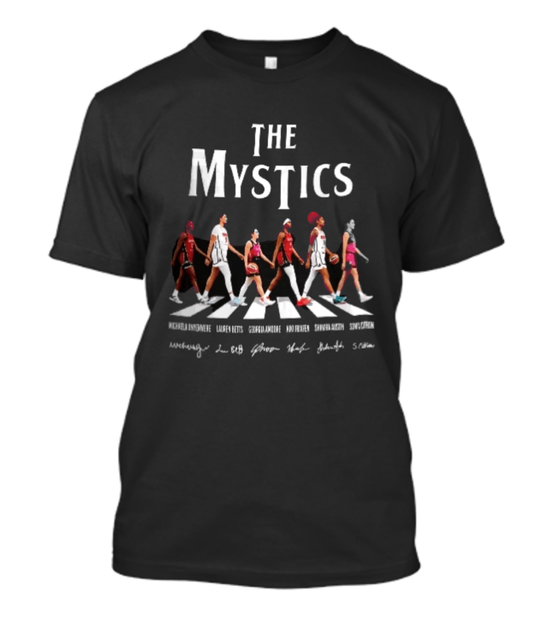 The Mystics WNBA Players Walking Crosswalk Michaela Onyenwere Lauren Betts Signatures T-Shirt