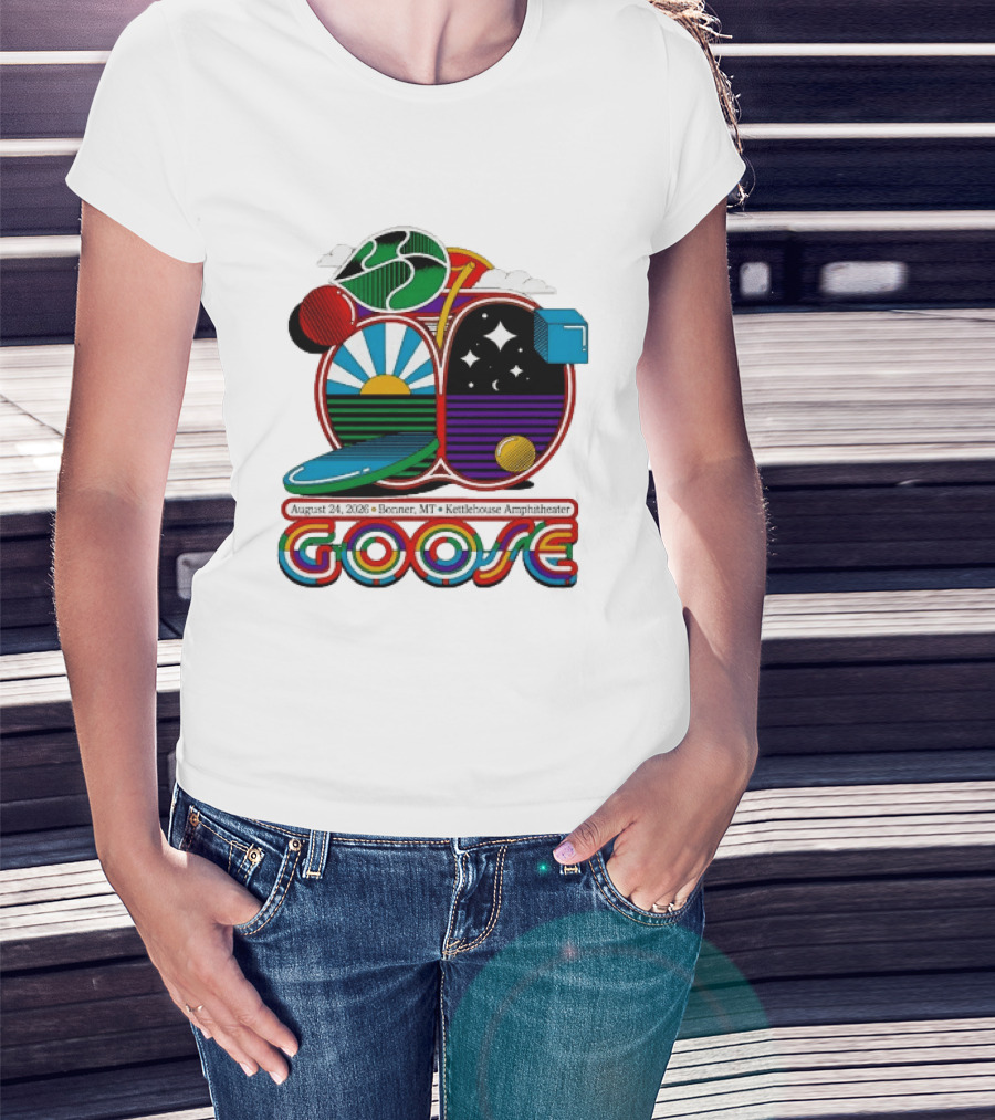Goose Band Concert Kettlehouse Amphitheater Bonner MT August 24 2026 T-Shirt