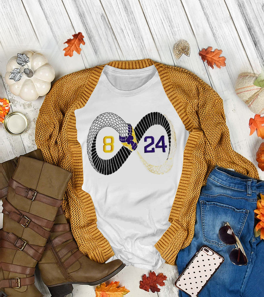 Mamba 8 24 Infinity Kobe Bryant Lakers Basketball Snake Net T-Shirt