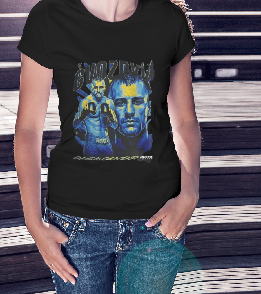 Gvozdyk Oleksandr Zuffa Boxing Yellow Blue Boxer Bootleg T-Shirt