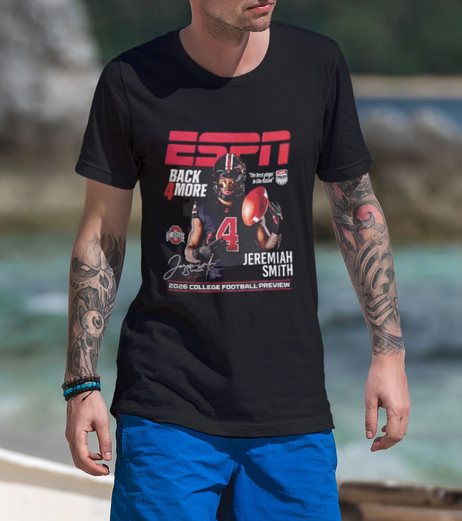 ESPN Back For More Ohio State Buckeyes Jeremiah Smith 2026 College Football Preview T-Shirt