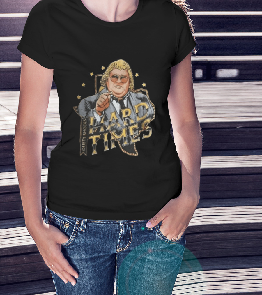 Dusty Rhodes Hard Times Wrestler Pointing Suit Sunglasses Stars T-Shirt