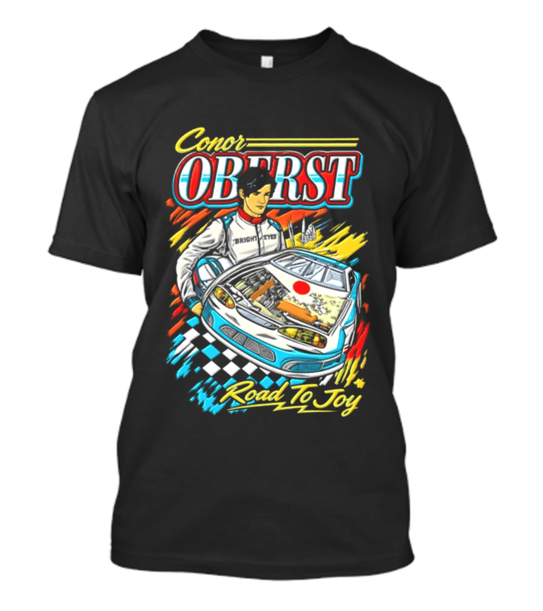 Conor Oberst Road To Joy Racing Car Driver Checkered Flag T-Shirt