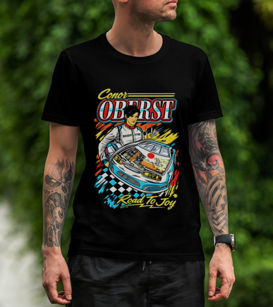 Conor Oberst Road To Joy Racing Car Driver Checkered Flag T-Shirt