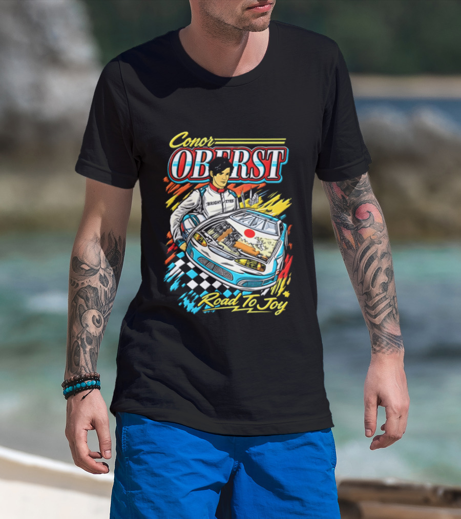 Conor Oberst Road To Joy Racing Car Driver Checkered Flag T-Shirt