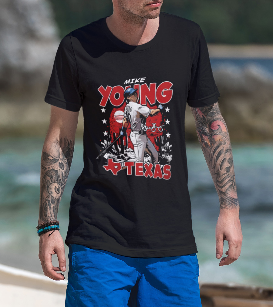 Mike Young Baseball Texas Red T-Shirt