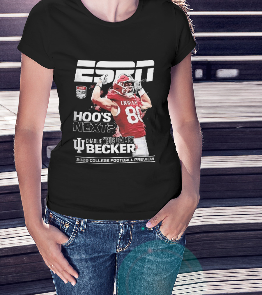 ESPN Indiana Hoosiers Football Hoos Next Charlie Becker 2026 Player Preview T-Shirt