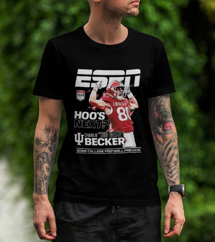 ESPN Indiana Hoosiers Football Hoos Next Charlie Becker 2026 Player Preview T-Shirt