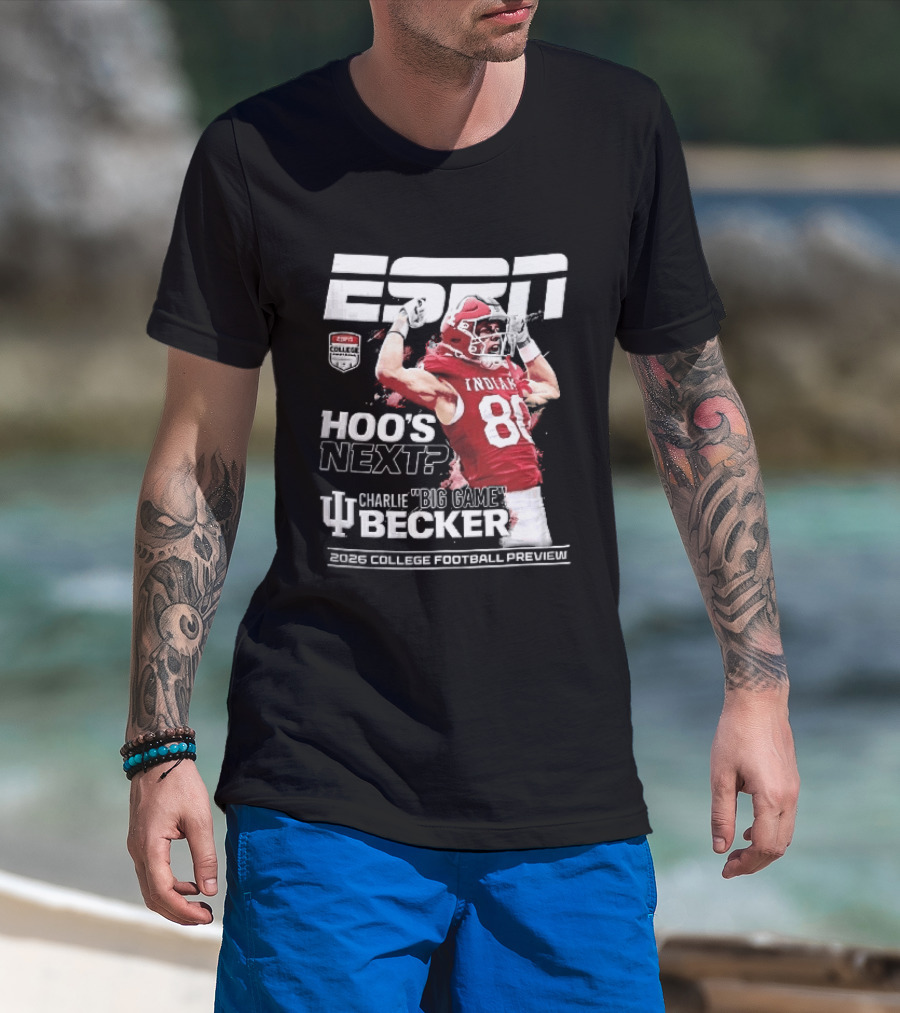 ESPN Indiana Hoosiers Football Hoos Next Charlie Becker 2026 Player Preview T-Shirt