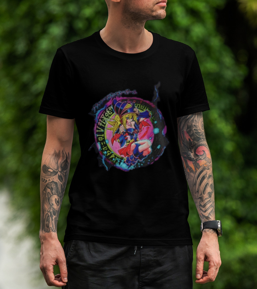 Dark Magician Girl Anime Spellcaster Magic Circle Wand T-Shirt