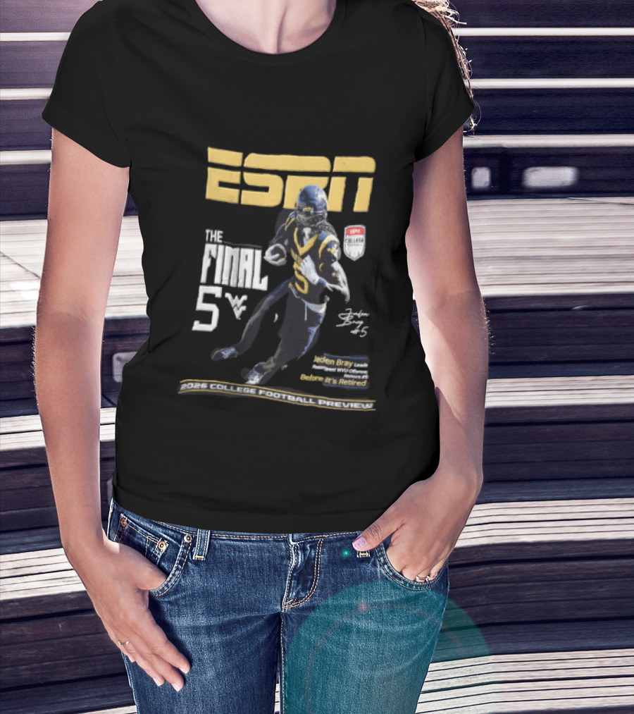 ESPN Jaden Bray 2026 College Football Preview Retired Number 5 T-Shirt