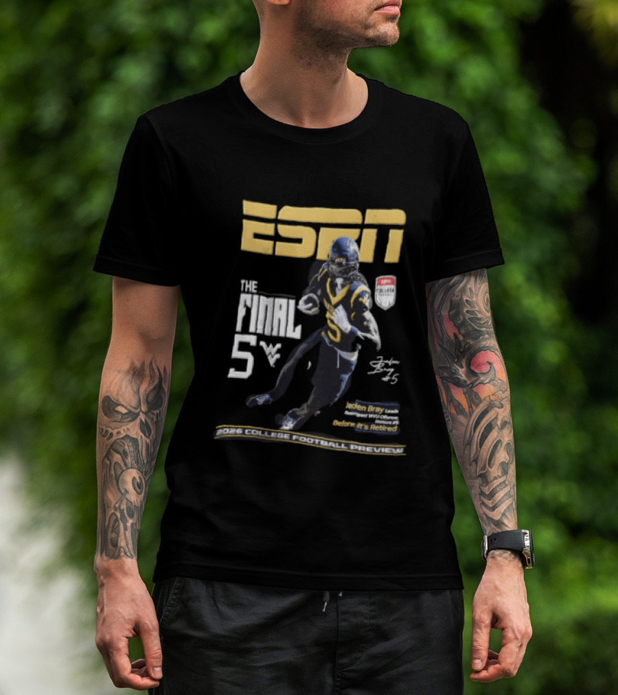ESPN Jaden Bray 2026 College Football Preview Retired Number 5 T-Shirt