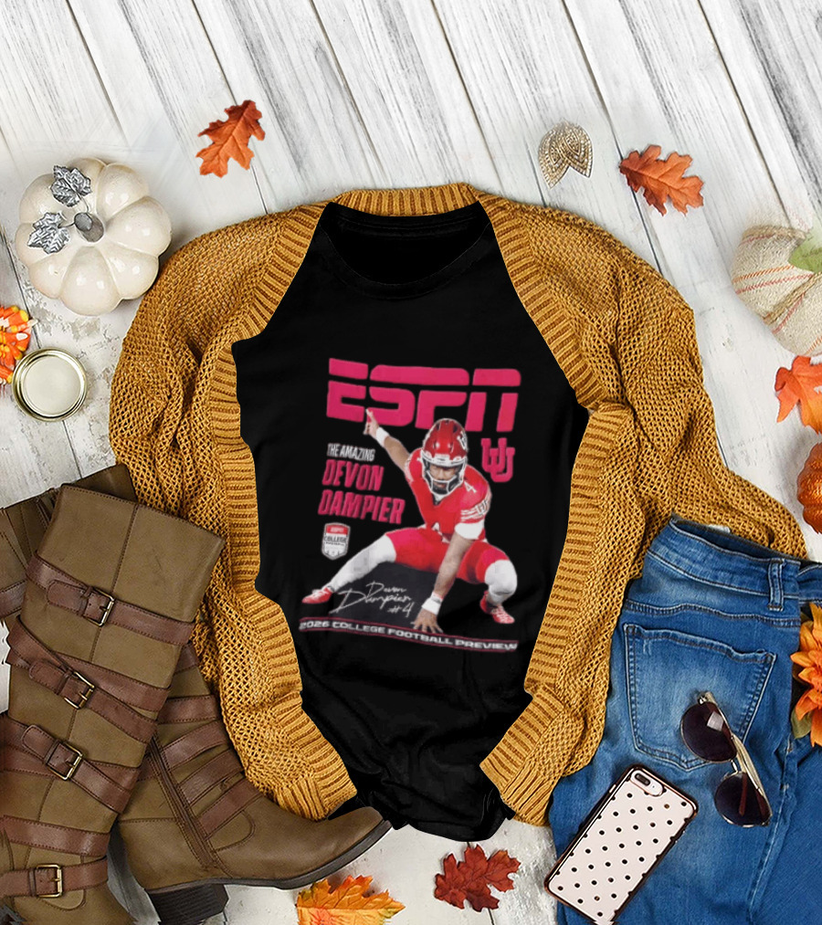 ESPN The Amazing Devon Dampier 2026 College Football Preview T-Shirt