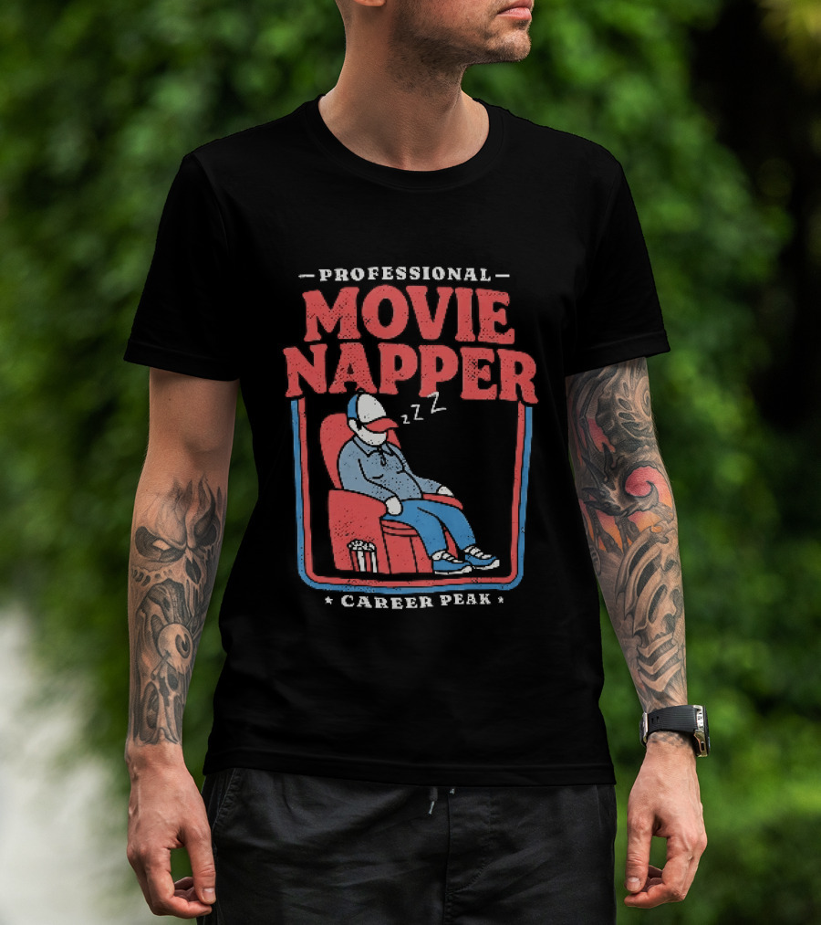 Professional Movie Napper Career Peak Experienced At Falling Asleep During Movies Zzz T-Shirt