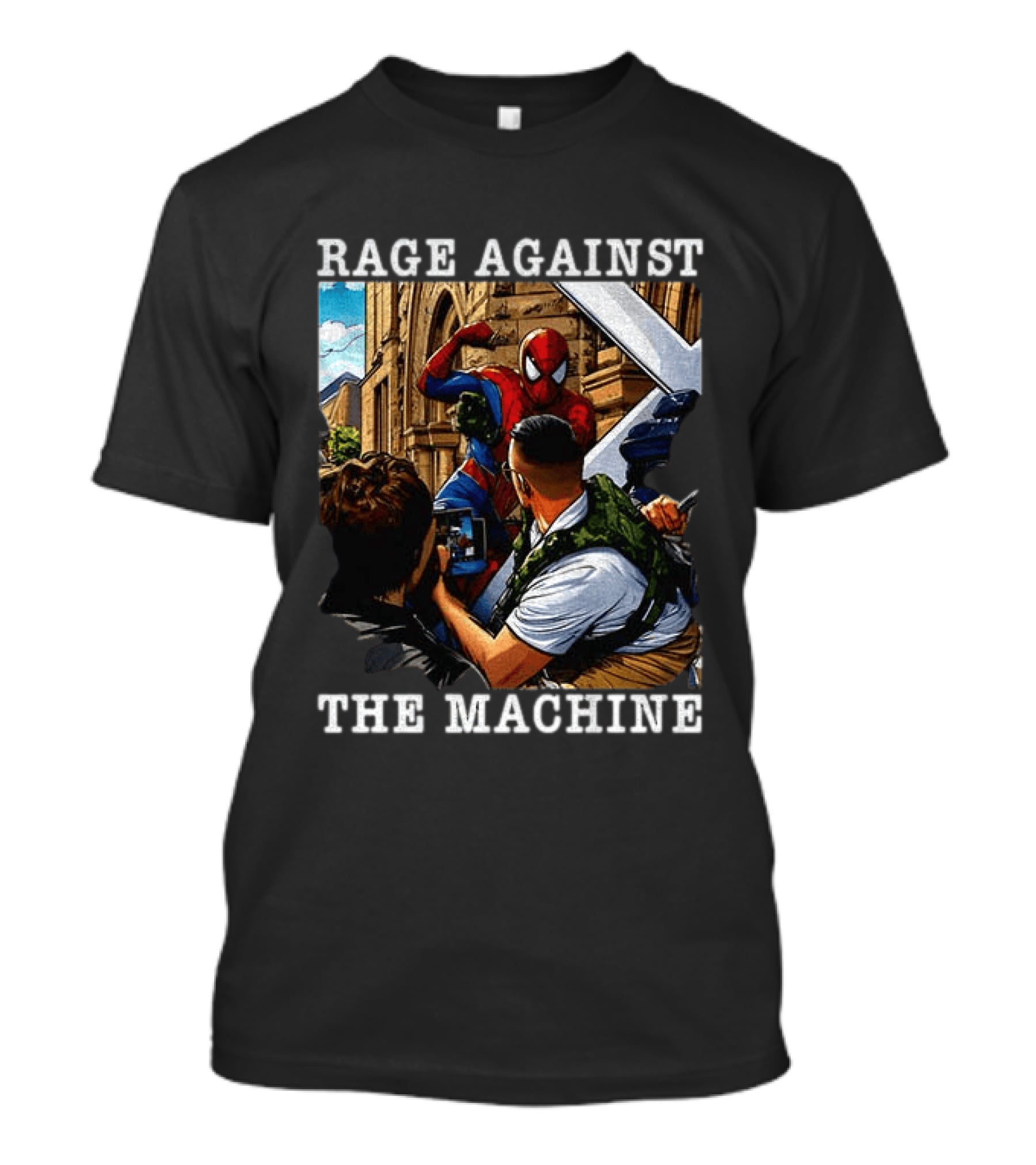 Rage Against The Machine Spider Man Bold Street Art Scene T-Shirt