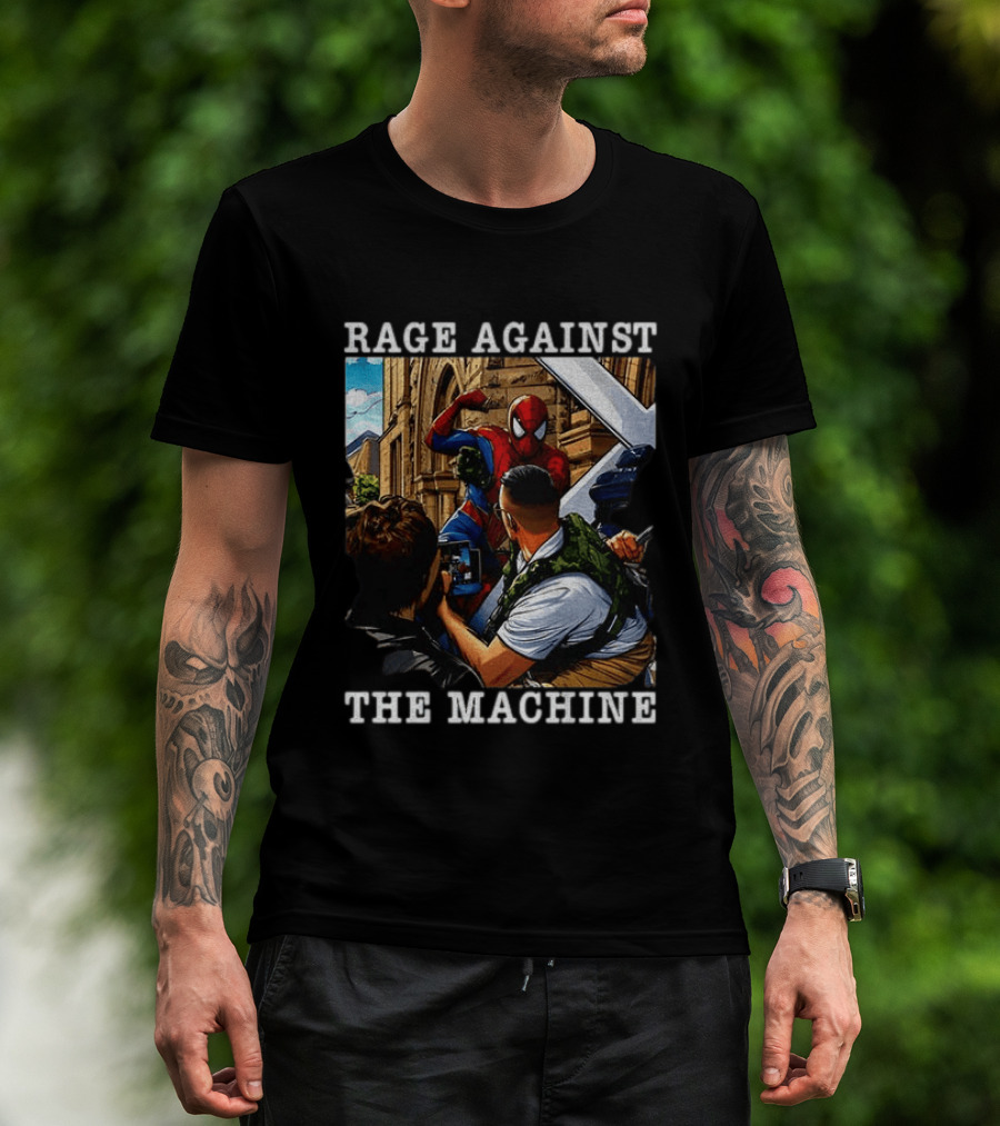 Rage Against The Machine Spider Man Bold Street Art Scene T-Shirt