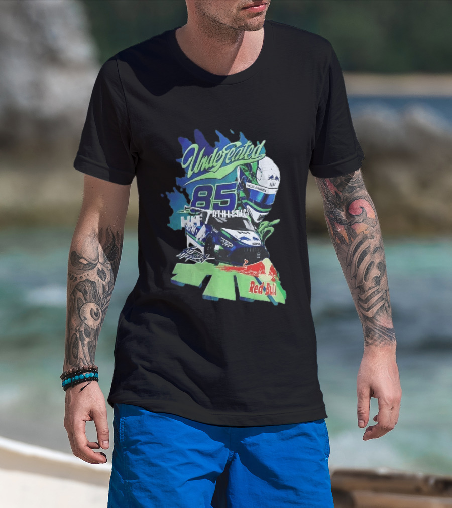Undefeated 85 Athletics Red Bull Helly Hansen Race Car Helmet Splashes T-Shirt