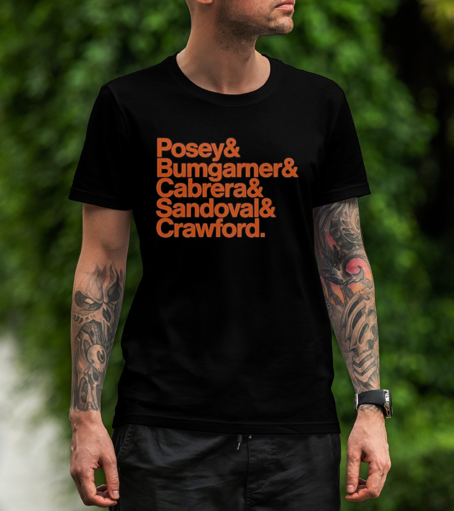 San Francisco Giants Posey Bumgarner Cabrera Sandoval Crawford Legends T-Shirt