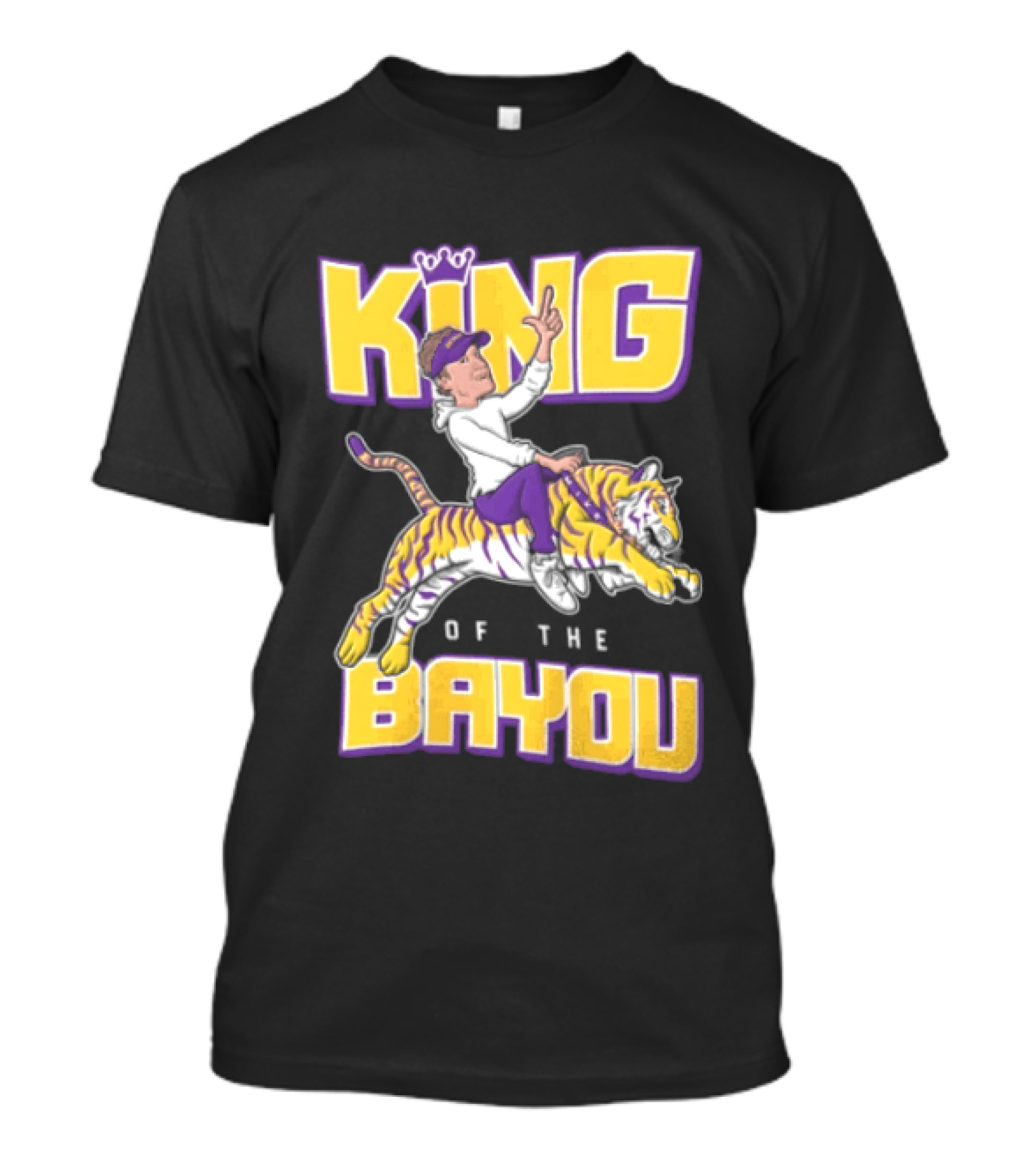 King Of The Bayou Lane Kiffin Tiger Riding T-Shirt