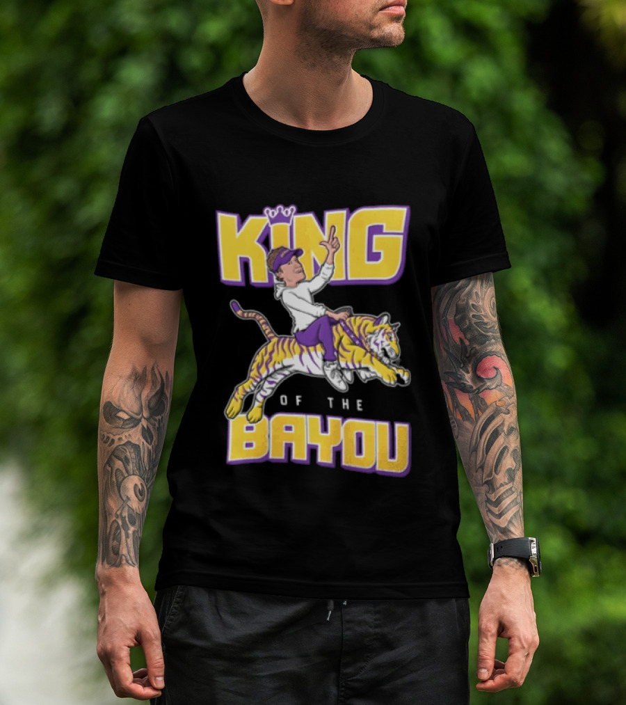 King Of The Bayou Lane Kiffin Tiger Riding T-Shirt