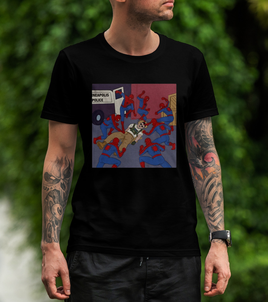 Spider Man How To Fight Fascism Neapolis Police Scene T-Shirt