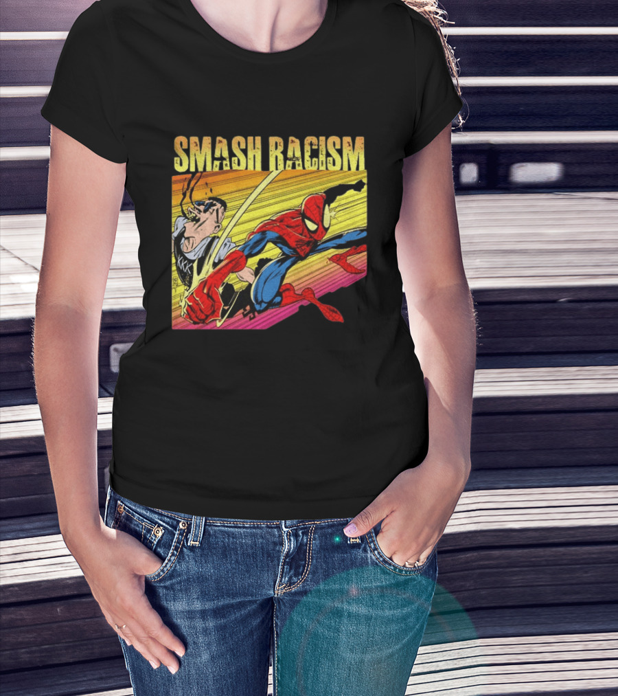 Spider Man Smash Racism Comic Protest Message T-Shirt