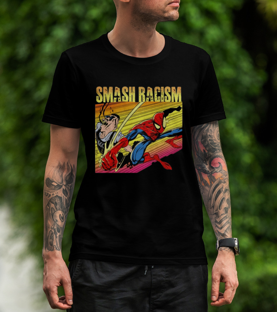 Spider Man Smash Racism Comic Protest Message T-Shirt