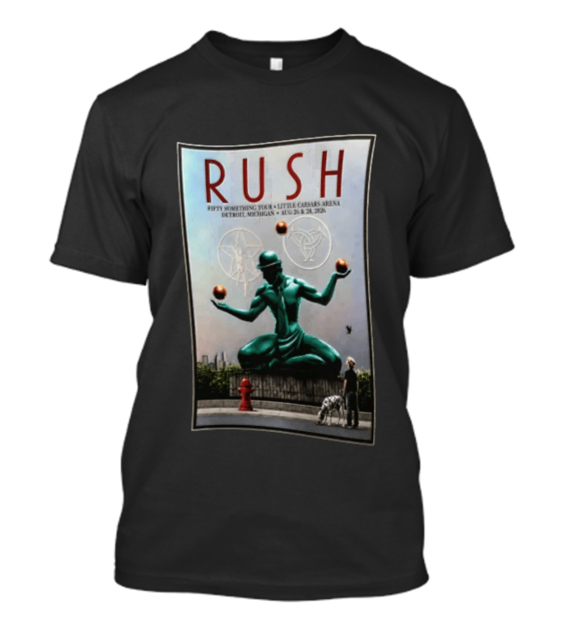 RUSH Fifty Something Tour Little Caesars Arena Detroit Michigan August 26 & 28 2026 T-Shirt