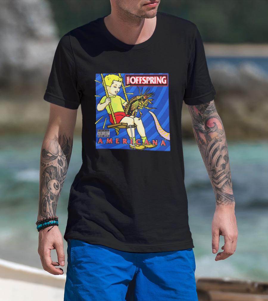 The Offspring Americana Album Cover Kid Holding Lobster Tentacle Explicit Content T-Shirt