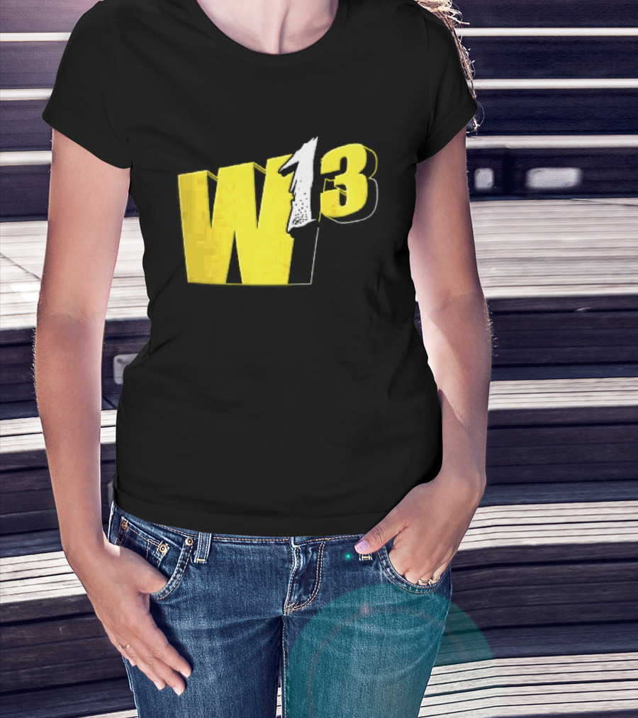 W13 Yellow 3D Bold Number T-Shirt
