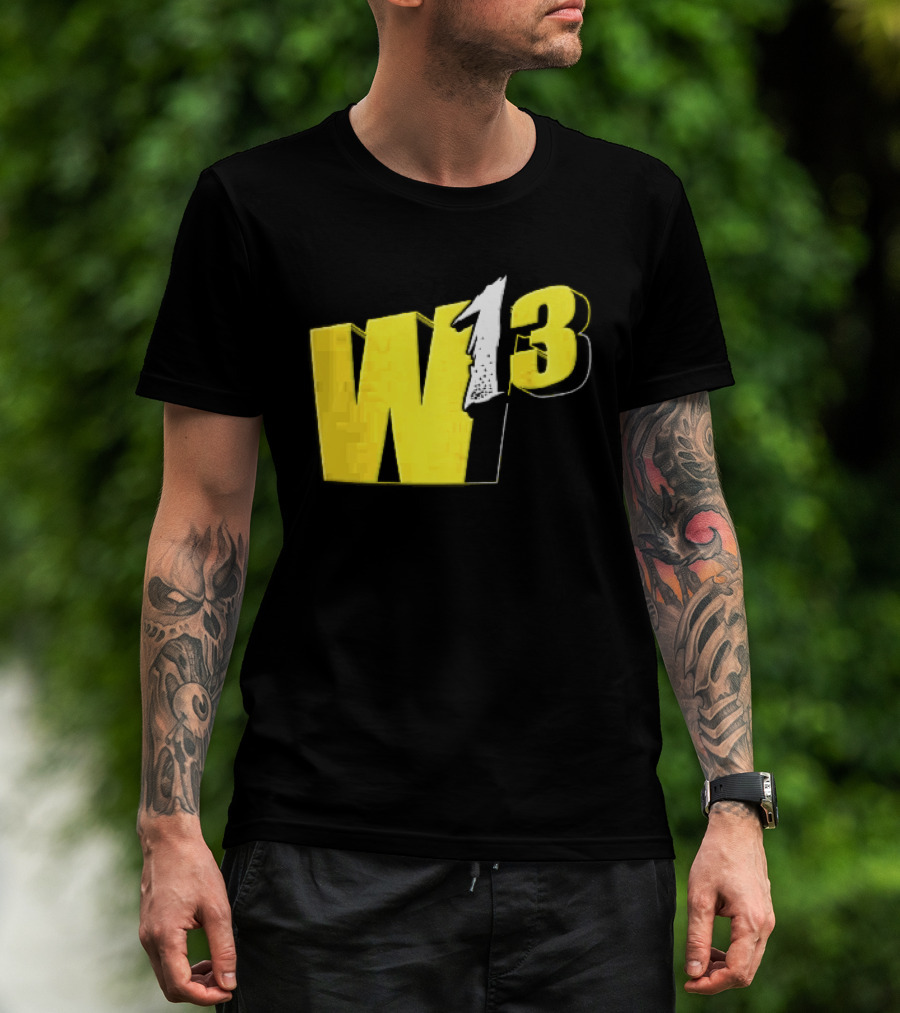 W13 Yellow 3D Bold Number T-Shirt