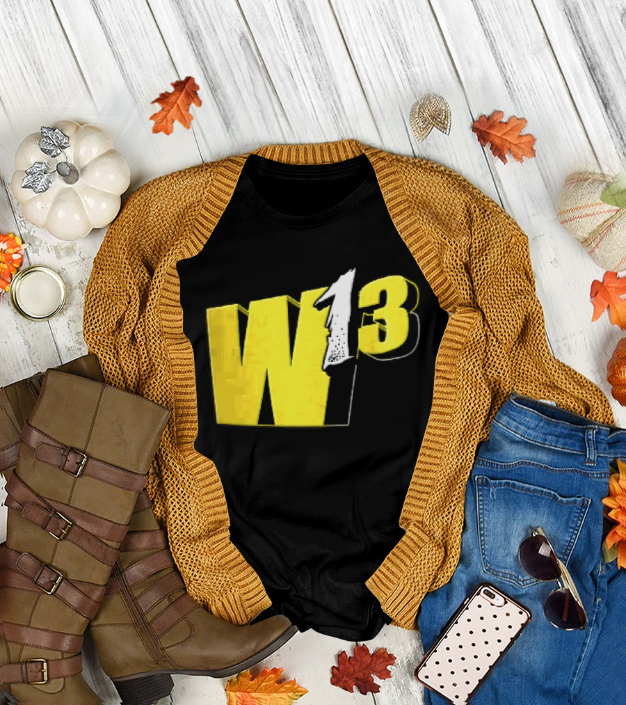 W13 Yellow 3D Bold Number T-Shirt
