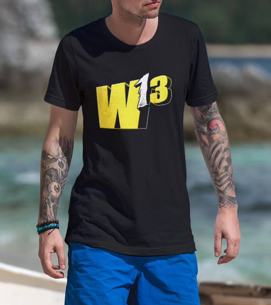 W13 Yellow 3D Bold Number T-Shirt