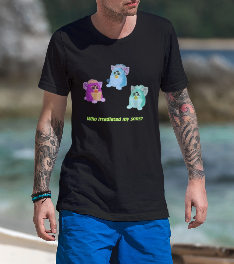 Who Irradiated My Sons Three Glowing Furby Toys Dark Neon T-Shirt