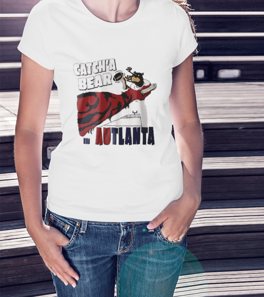 Catch A Bear Auburn Tigers Autlanta Football Cartoon T-Shirt