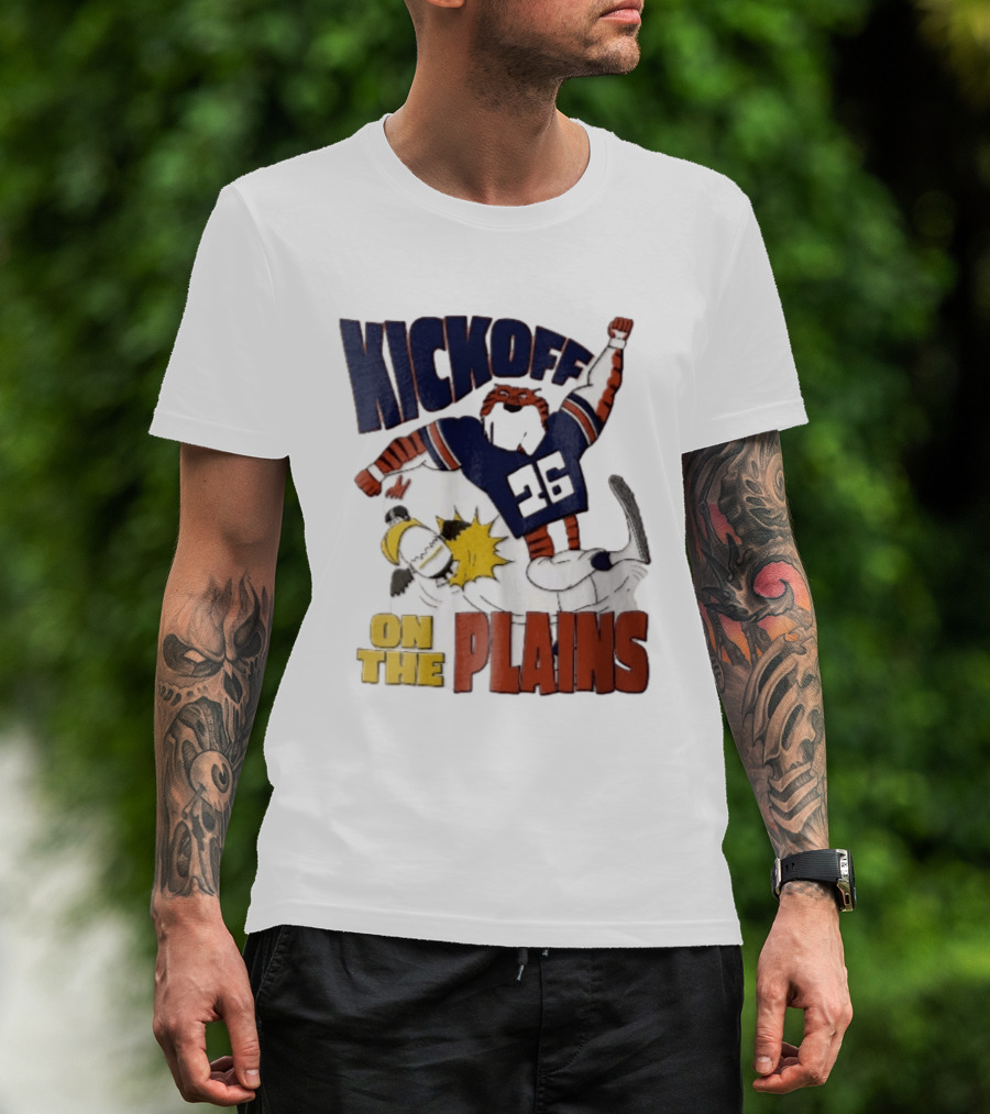 Kickoff On The Plains Auburn Tigers Southern Miss Cartoon Kicking Eagle T-Shirt