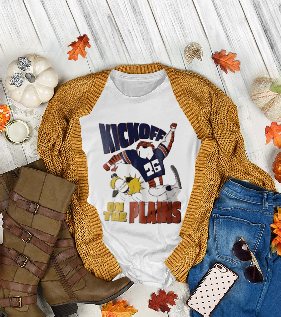 Kickoff On The Plains Auburn Tigers Southern Miss Cartoon Kicking Eagle T-Shirt