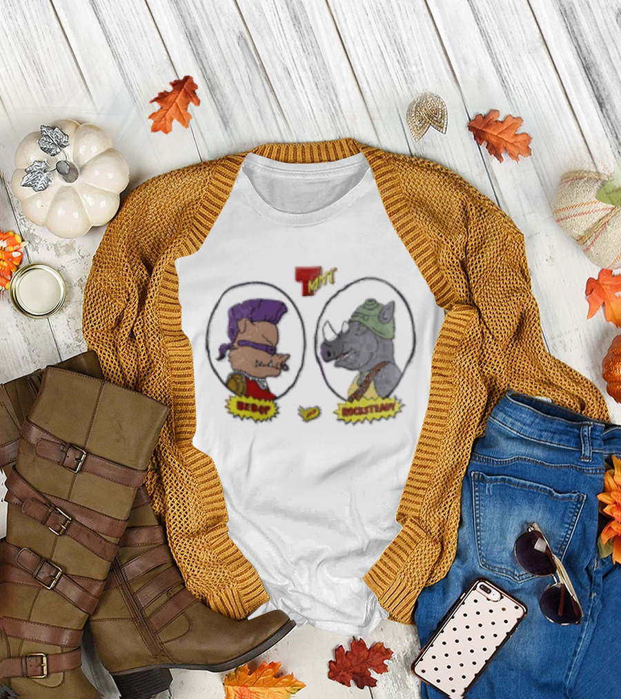 Bebop Rocksteady TMNT Vintage Cartoon Characters T-Shirt