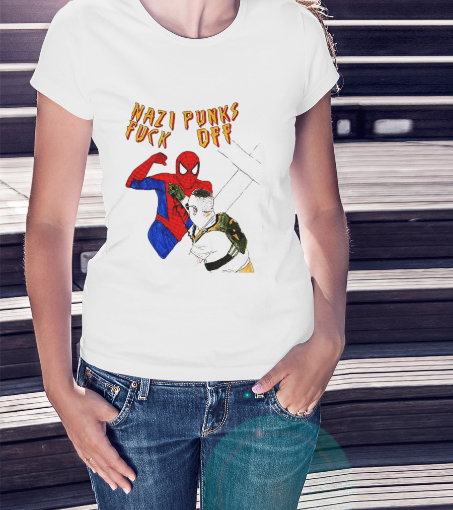 Nazi Punks Fuck Off Spider Man Punching T-Shirt